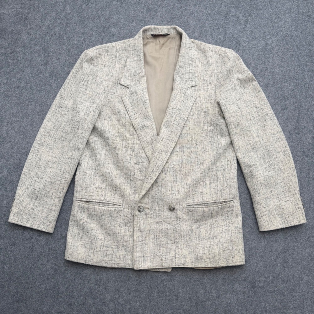 Vintage American Craftsmen Cotler Blazer Gray Tweed Double Breasted Made in USA